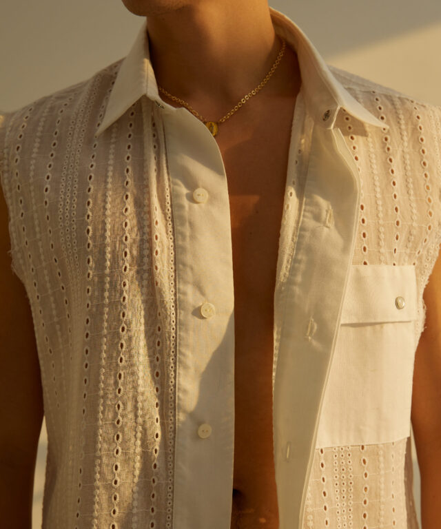 Blanc.Bangkok - Cannes (sleeveless collared shirt)