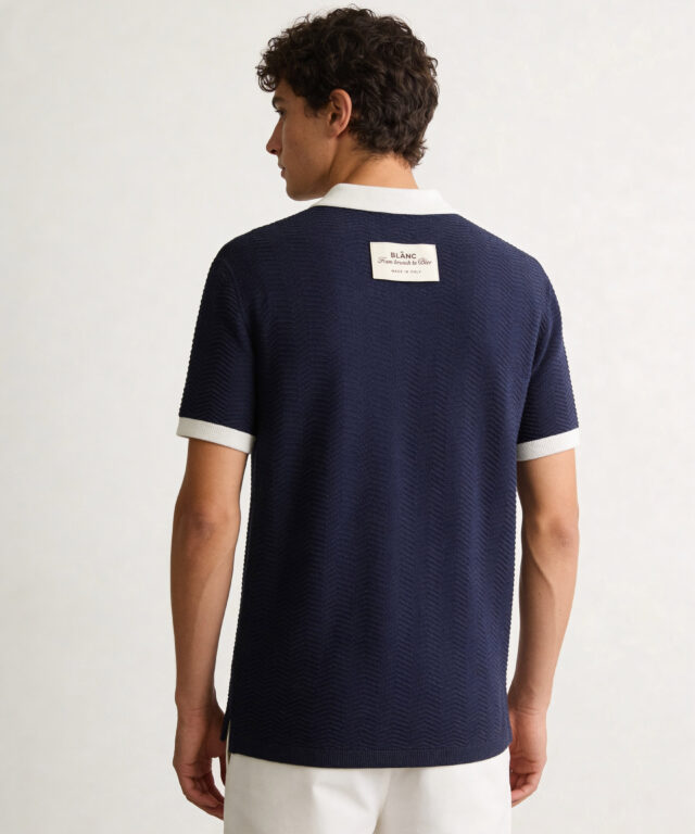 Blanc - Amalfi-polo-Navy